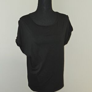 Classic Black Cold Shoulder Women's Top